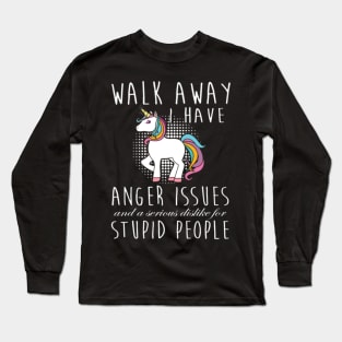 walk away unicorn t shirts- Long Sleeve T-Shirt